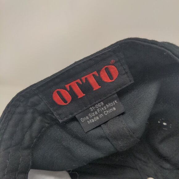 Otto Snapback Hat Black OSFM Adjustable Vent Holes Outdoor Blank - Picture 9 of 9